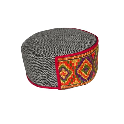 Image of Vastraa Fusion Himachali Topi for Men | Nepali Headwear | Traditional Kullu Cap | Pahadi Topi | Kashmiri Hat | Wool Handcrafted Ethnic Wear