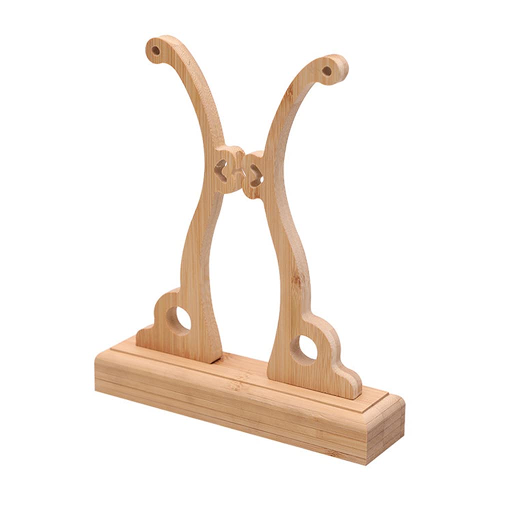 auncfofo Chinese Hand Fan Stand Wood Sturdy Folding Fan Stand Round Fan Display Base Holder Home Office Table Decor