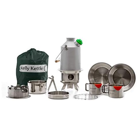 Kelly Kettle Scout 41 oz. Anodized Aluminum Ultimate Kit (1.2 LTR) Rocket Stove Boils Water Ultra Fast with just Sticks/Twigs. for Camping, Fishing, Scouts, Hunting, Emergencies, Hurricanes, Tornados Cover
