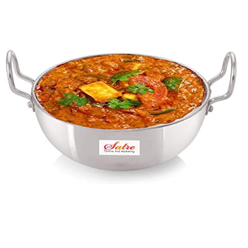 Satre Online and Marketing Aluminium Kadai Deep Pan Size No-13 with Non Stick Aluminium Tadka Pan(Fry Pan) Size No-6 Set of 2 - Image 4