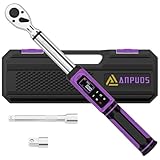 ANPUDS Digital Torque Wrench 3/8 Drive, 1.5-99.56 Ft-lb/2.03-135 Nm, 3/8 Inch Drive Digital Torque Wrench Set with ±1% Accuracy, Vibration, Buzzer and LED Flash Notification for Bike Motorcycle Car