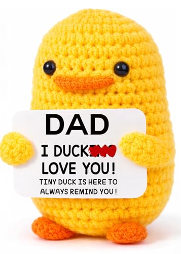 MBL Dad Gifts for Fathers Day - Funny Gag Father's Day Crochet Duck Gift for Father Birthday from Daughter Son, Unique Cute Christmas Stocking Stuffers for Papa Daddy, Best Dad Ever Gifts