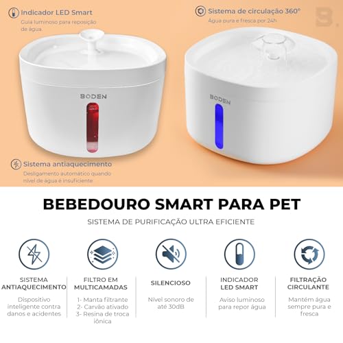 Bebedouro Fonte de Água Elevado Automático Com Filtro Para Pet Gato Cachorro