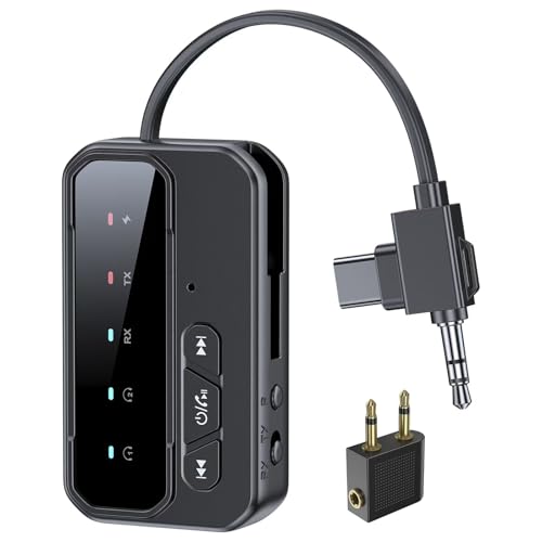 Bluetooth 5.4 Transceiver Pro - Dual Audio Streaming for Airplane Car & Home Wireless Adapter for TV/Stereo/Headphones (2 Devices Simultaneous)
