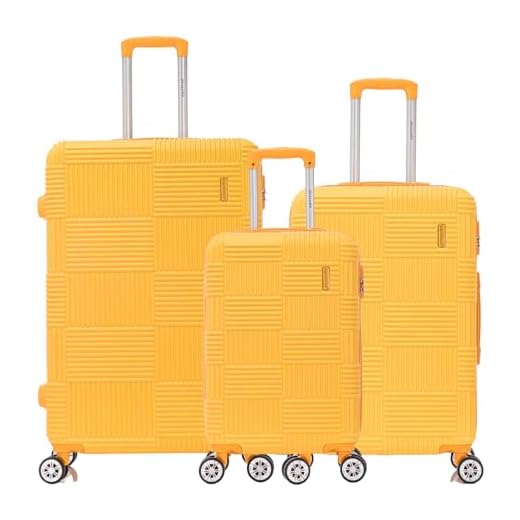 SANTINO, Conjunto de Malas Ocean Drive 3 Pç Rígida Santino MZV503J Cor: Amarela