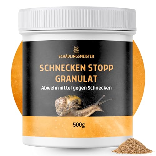 Schnecken Stopp Granulat - 500g - Abwehren, nicht töten - Alternative zu Schneckenkorn - Mit Zitroneneukalyptusöl - Regenfester Schneckenschutz - Schneckenschutz Hochbeet - Sofortige Schneckenabwehr