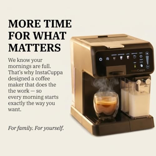 Image of InstaCuppa Espresso Coffee Maker with Built-In Milk Frother - Compatible with Nespresso Original, Dolce Gusto Capsules & Ground Coffee | One-Touch 4 CafeStyle Drinks | Adjustable Coffee Volume Control