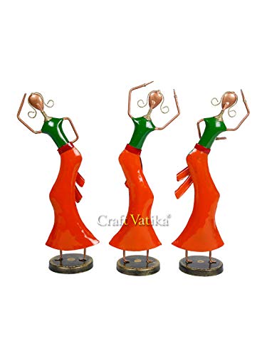 Image of CraftVatika Iron Lady Figurine, 17.5 x 4 Inches, Multicolour, Set of 3