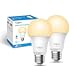 Tapo L510E Lampadina Wi-Fi E27, Funziona con Amazon Alexa e Google Home, 806 Lumen, 9W, Giallo Caldo Dimmerabile dall' 1% al 100%, 2700 K, Controllo da Remoto, Confezione da 2 Pezzi
