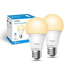 Tapo L510E Lampadina Wi-Fi E27, Funziona con Amazon Alexa e Google Home, 806 Lumen, 9W, Giallo Caldo Dimmerabile dall' 1% al 100%, 2700 K, Controllo da Remoto, Confezione da 2 Pezzi
