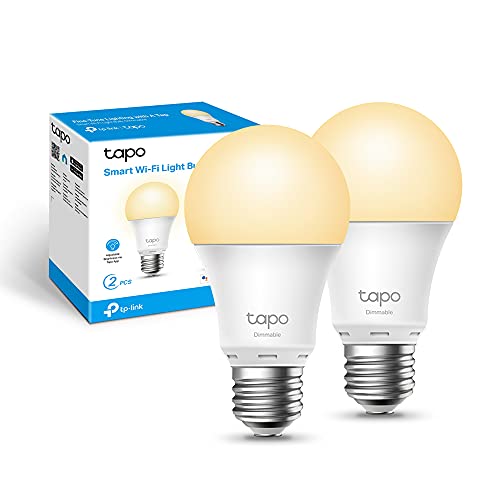 Tapo L510E Lampadina Wi-Fi E27, Funziona con Amazon Alexa e Google Home, 806 Lumen, 9W, Giallo Caldo Dimmerabile dall' 1% al 100%, 2700 K, Controllo d