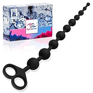 DUKESTON Analkette XL aus Silikon mit Griff, 10 Analkugeln für anale Stimulation von Prostata & Dehnung, 34 cm Lang, Sexspielzeug für Sie & Ihn