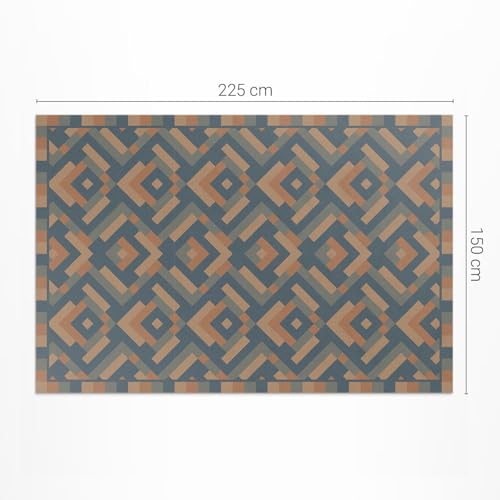 Tapis d'extérieur étanche et tapis de jardin rectangle géométrie aztèque