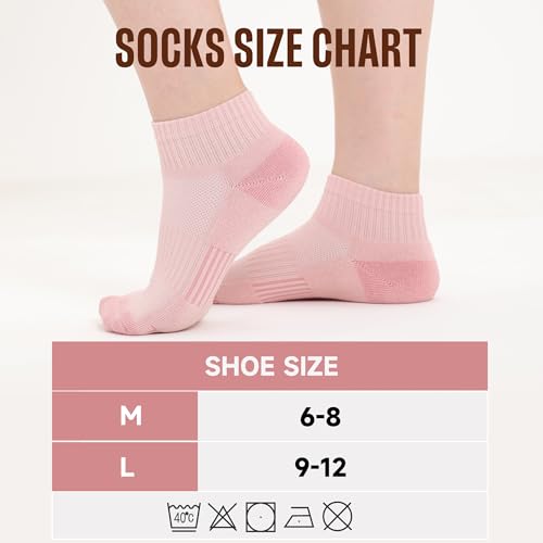 Image of BAMBOO COOL Athletic Ankle Socks Womens Anti-Odor Socks Moisture-Wicking Running Cushioned Anti-Blister 5 /6 Pairs
