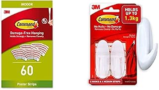 Command Poster Strips, Value Pack, 48 Adhesive Strips, White - Ideal for Hanging Posters, Schedules, Calendars or Pictures without Frames