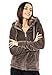 Sublevel Damen Fleece-Jacke mit Kunstfell & Teddy-Fleece Brown L