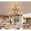 2 Tier Antler Chandelier Light Fixture Farmhouse Antler Chandelier Lighting 12 Light Rustic Deer Antler Pendant Light for Living Room Dinning Room Lobby Stair 2 Tier 12 Light