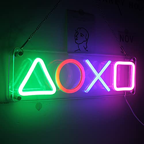 Icon Lights Playstation Icons Light Playstation Neon Sign with USB/Switch Decor Lamp Acrylic Atmosphere,Game Room Decor,Bar Game Room Lighting (Colorful Game Symbol) Icon Lights Playstation Icons Light Playstation Neon Sign with USB/Switch Decor Lamp Acrylic Atmosphere,Game Room Decor,Bar Game Room Lighting (Colorful Game Symbol)