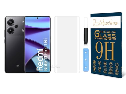 Image of GlassVerse Redmi Note 13 Pro Plus UV Tempered Glass Screen Protector. Pack Of 1 | 3D Curved Edge | 9H Hardness | Full UV Glue with UV Light | Anti-Scratch | Case Friendly | HD Clear. (6.67 Inches)