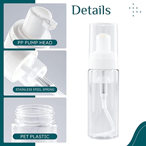 RAYNAG 2 Pack Foam Pump Bottles, Mini Travel Size Foaming Soap Dispenser Clear Plastic Pump Bottle, 50 ml/1.7 oz4