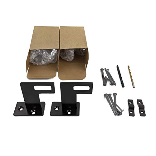 Modern Aluminum Handrail Grab Bar Kit, Adjustable Steel Brackets Included, Returns To Wall, Matt Black Powder Coat (6 Foot Handrail Set) #TOP6