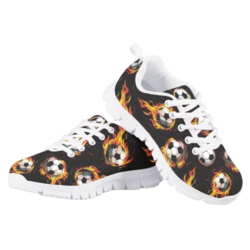 Kids Running Shoe Lace-Up Mesh Sneakers for Boys Girls Breathable Sports Shoes