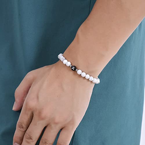Bracelet perlé anti-chute en agate 10 mm avec corde réglable femme 18 cm - 2