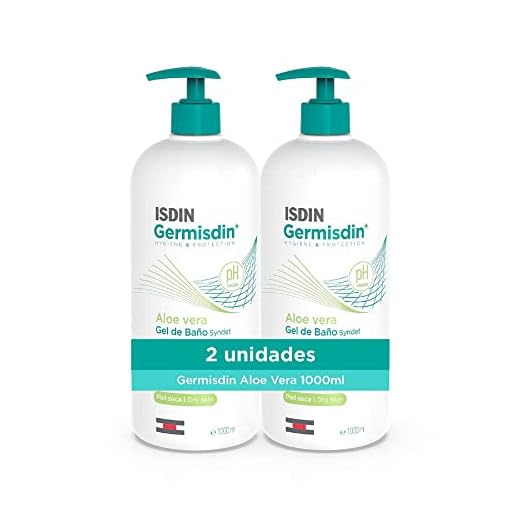 ISDIN Germisdin Aloe Vera Higiene Corporal de Uso Diario Gel de Baño Syndet con Aloe Vera Recomendado para Piel Seca o con Tendencia al Picor,1 L (Paquete de 2)