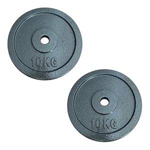 Chase Fitness Cast Iron Weight Plates 2.5-20kg For 1″ Dumbbell Weight Lifting (10kg x 2)