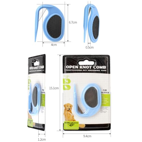 Pet Dematting Combs Knotting Comb - 2 Pack Knotting Comb Pet Grooming Accessories Pet Massage Dog Shedding Brush, Tpr Loose Epilator, Shedding Brush Dog Hair (Orange+Blue) - Image 8