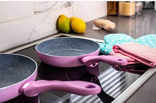 Image of MINISO 240mm Ceramic Coated Non-Stick Wok Frying Pan Cookware (Pink,9.4 * 2 * 9.4 inches)