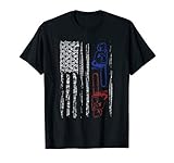 US FLAG CHAINSAW TShirt Lumberjack Logger Lumber Gift Tee