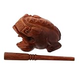 ERINGOGO 木製カエルの楽器 小さな打楽器 カエルのサウンドメーカー デスクアクセサリー 置物 鳴き声管 音楽