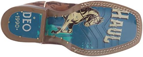 Tin Haul Shoes unisex child Cowboy Western Boot, Brown/Turquoise, 13 Little Kid US | Image 3