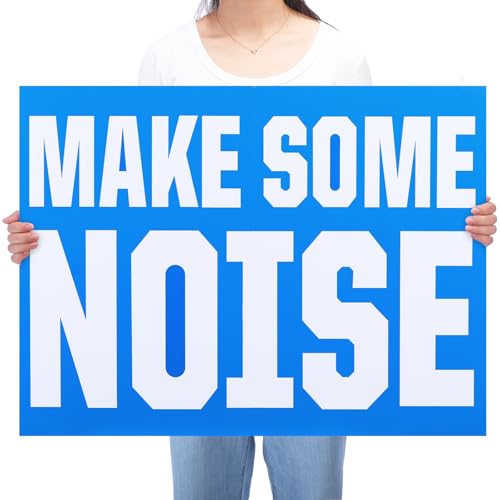 GlikCeil Extra Large Cheer Signs for Competition 18 x 24 Inch Make Some Noise Reusable Plastic Sign for Football Basketball Baseball Competition Game Day Sports Football 2026 Party Decor(Blue)