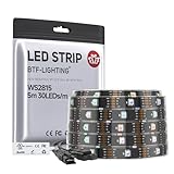 BTF-LIGHTING WS2815 (Upgraded WS2812B) LED Strip Light,UL Listed,16.4FT 150 LED/Pixels,Flexible Chasing RGB,Dual Signal Individually Addressable,5050SMD,DC12V IP67(No Adapter or Controller)