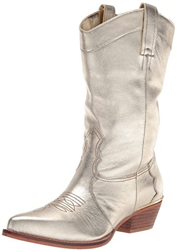 Dkny Women's Essential Smooth Metallic Leather Boot Combat, Platino, 6 #TOP17