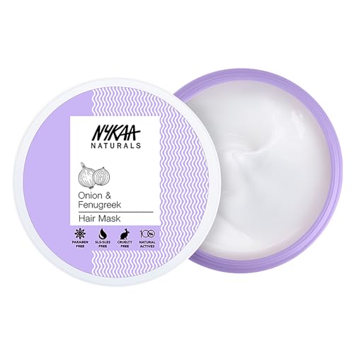 Nykaa Naturals Hair Mask - Deep Conditioner for Dry Damaged Hair- Suitable for All Hair Types - Onion and Fenugreek - 6.76 oz