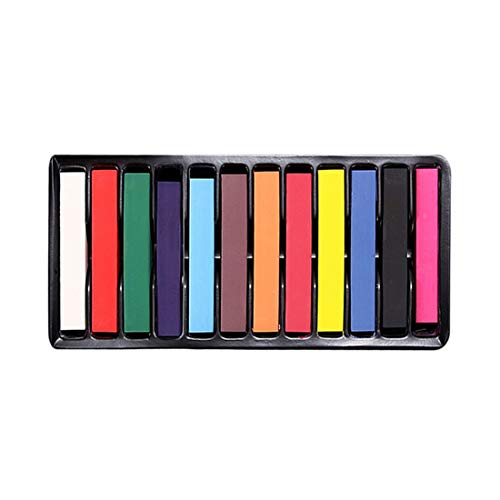 Buauty Lot de 12 craies pour cheveux pour filles et enfants, stylos temporaires pour tout âge, excellent cadeau d'anniversaire pour filles et garçons, 12 pièces pour le maquillage Cover