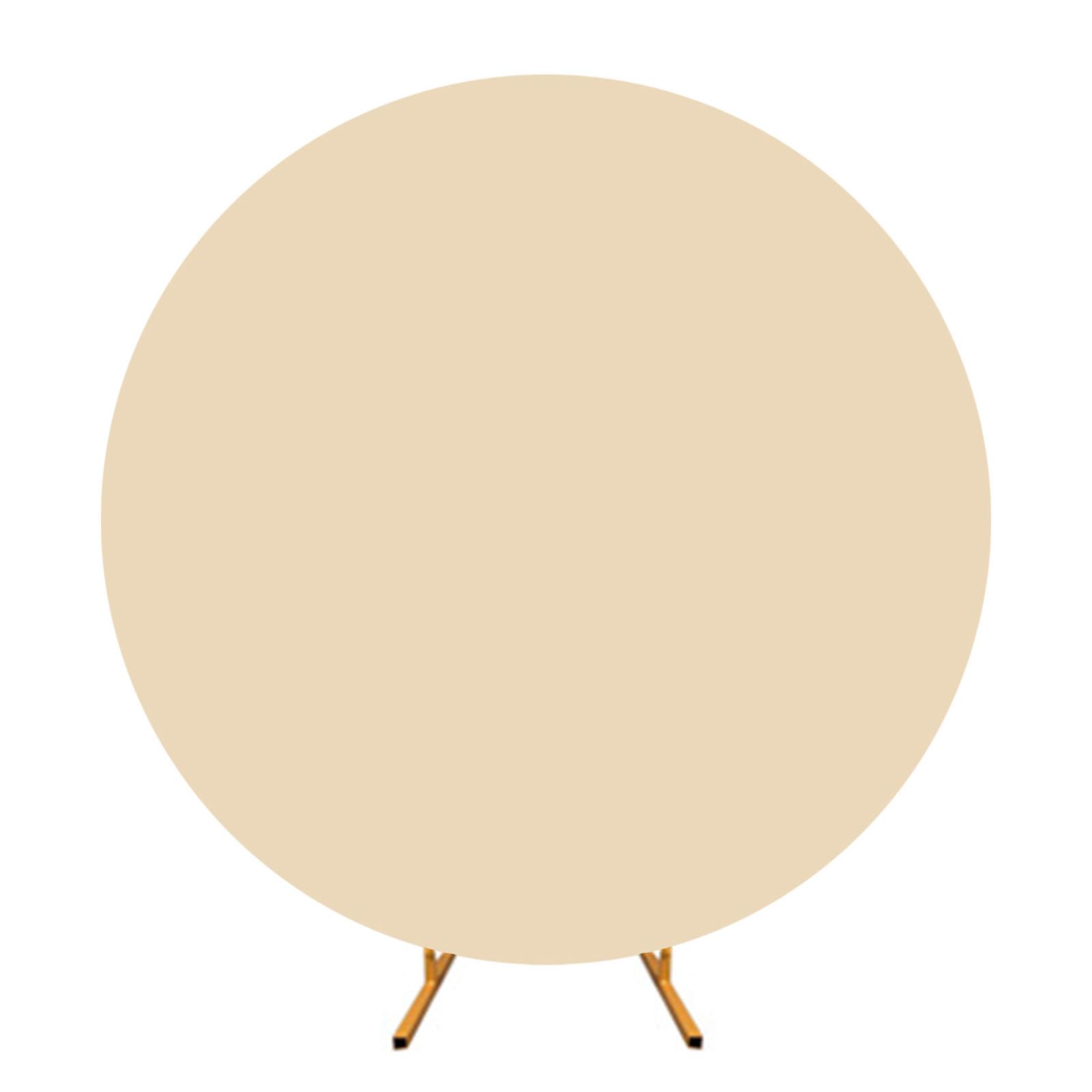 Elnwnnkc Round Backdrop Covers Photography Studio Background Balloon Stand Covers for Birthday and Ceremony Celebration White