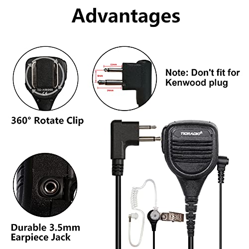 Walkie Talkies Speaker Mic PTT Radio Mic Shoulder Microphone Compatible for Motorola Radios BPR40 CP200 CP200D CP185 CP110 CLS1410 CLS1110 PR400 RDU4100 RDU2080D Two Way Radios - Image 2
