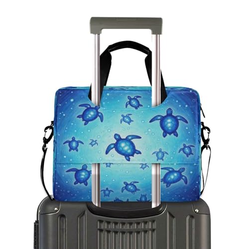 Maletín para laptop azul claro con diseño de tortugas miniatura 4