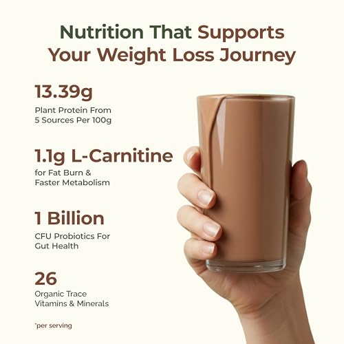 Image of The Healthspan Co. High Protein Meal Replacement Shake 425g, Only 136 Calories, For Weight Control & Management, L-carnitine for Fat Burn, High Fiber & Probiotic, No Added Sugar, Gluten & Lactose-Free, Belgian Chocolate