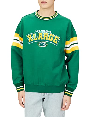 [エクストララージ] トレーナー STRIPED SLEEVE TEAM LOGO CREWNECK SWEAT メンズ GREEN XL