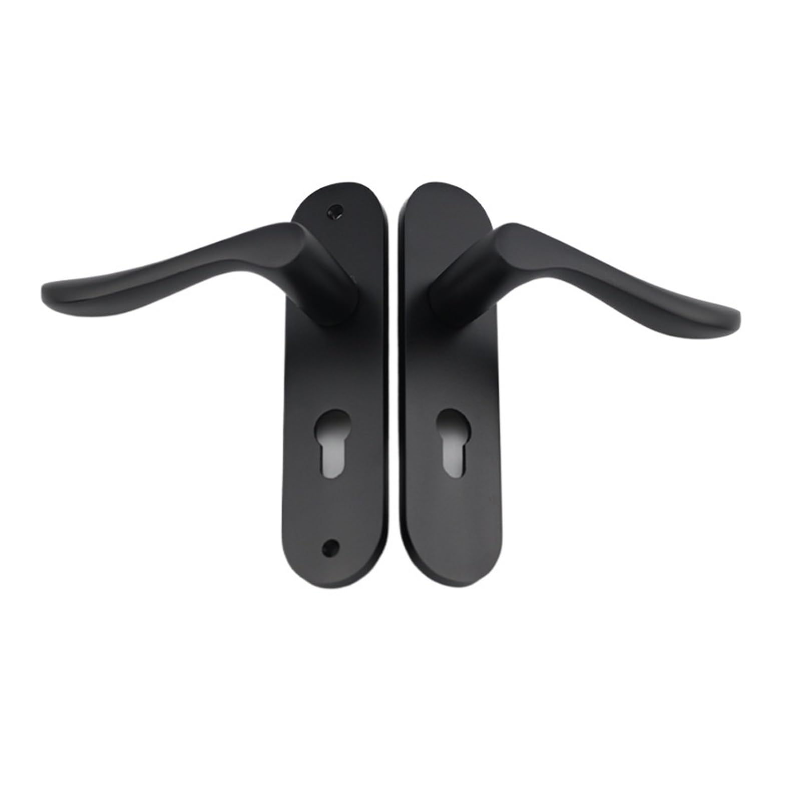 Poignée de porte pour chambre et WC en bois noir avec verrouillage à encastrer silencieux Y02