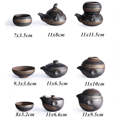 Service à thé Kung Fu Gaiwan en céramique et théière nomade B - 8