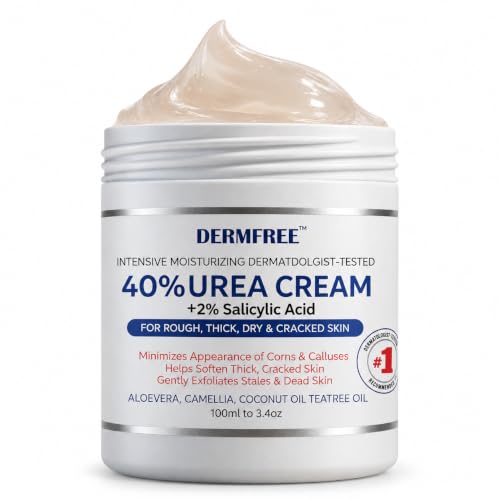Crema Urea 40% más un 2% de ácido Salicílico, Crema Pies Secos y Agrietados, Hidratación Profunda para Piel Seca y Agrietada, Para Manos, Codos y Rodillas, Absorción Rápida, 100 ml