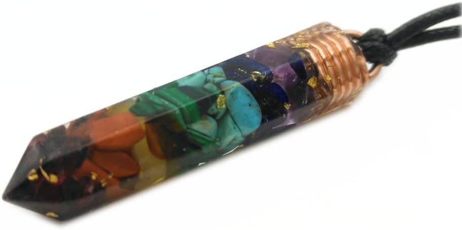 Handmade7 Chakra Orgonite Pendant(5cm, 2inches) Necklace-Wealth,Reiki Infused- Talisman