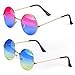 Haichen Hippie Retro Lunettes De Soleil Années 60 Style Lunettes De Couleur Lunettes De Costume (E)