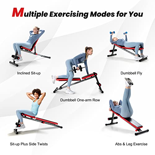 Gymax Weight Bench, Adjustable Workout Bench Sit Up Bench With 9-Level Incline, Decline Ab Bench Press For Home, Core Strength Training Bench For Full Body #TOP2